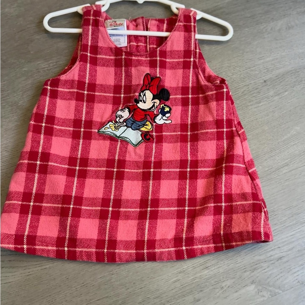 Disney Minnie Mouse Plaid Dress in Red and Pink